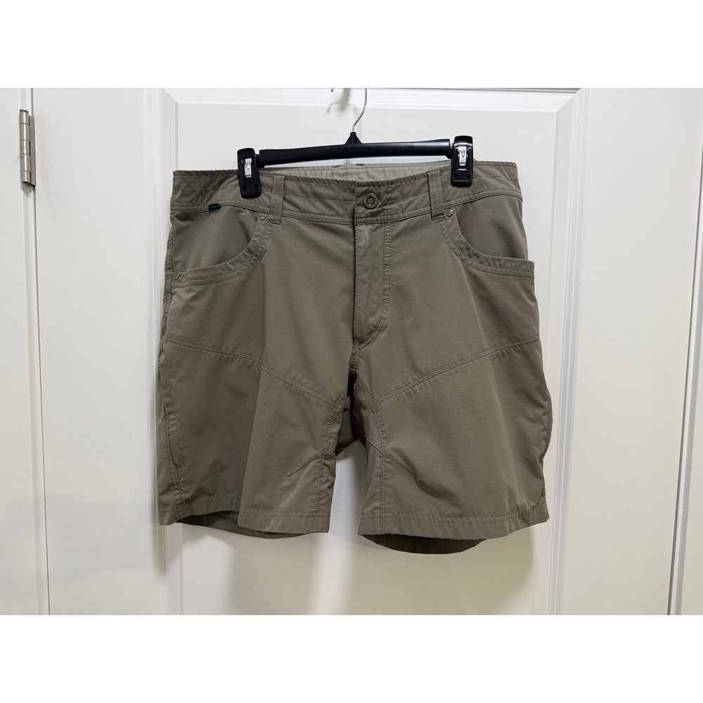 Kuhl Renegade Mens Hiking Shorts Size 38 Khaki Ripstop Cargo Utility Outdoor